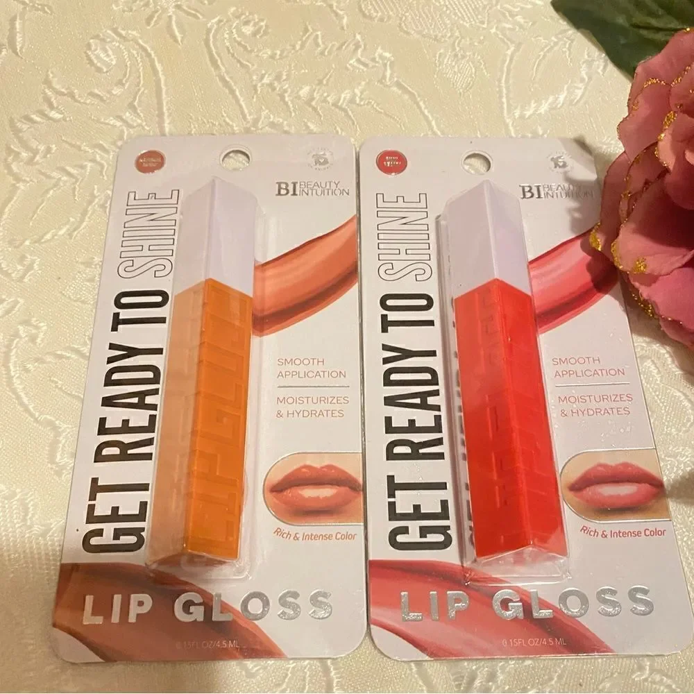 🛍️2 Beauty Intuition Natural Nude Get Ready To Shine & Pink Peony Lip 👄Gloss💄